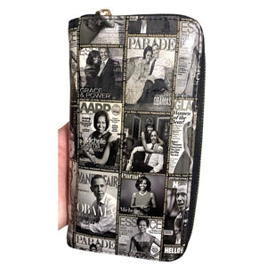 Obama Wallet Michelle Barack Magazine Cover Black White Presidential Collectible